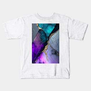 Geometric Marble - Abstract Alcohol Ink Resin Art Kids T-Shirt